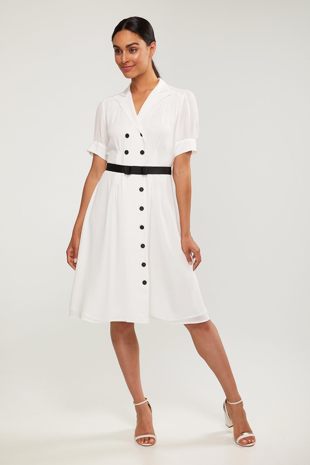 white fit and flare dress canada